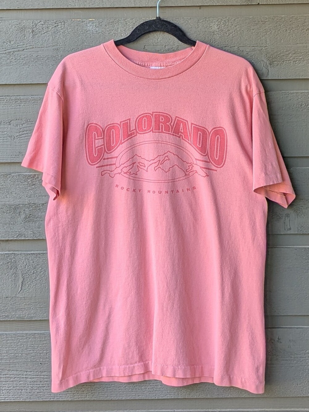 VTG 80s Anvil Colorado Rocky Mountains Graphic Tee Single Stitch Large